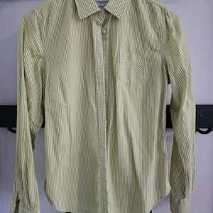 American Eagle Outfitters Light Green Striped Button Down Shirt